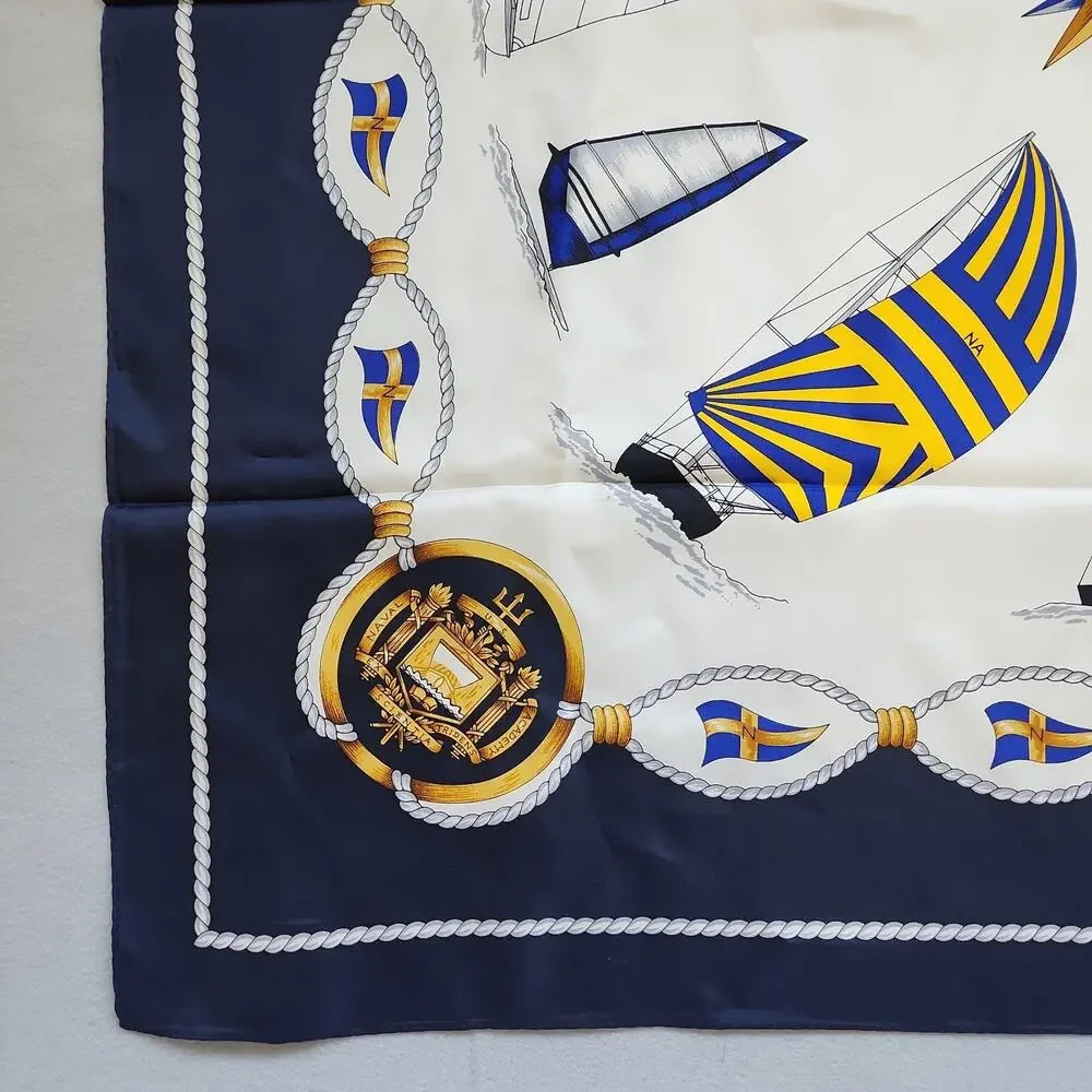 32in Square Naval Academy USNA Silk Scarf Rah-Rah Collection Nautical Sailing